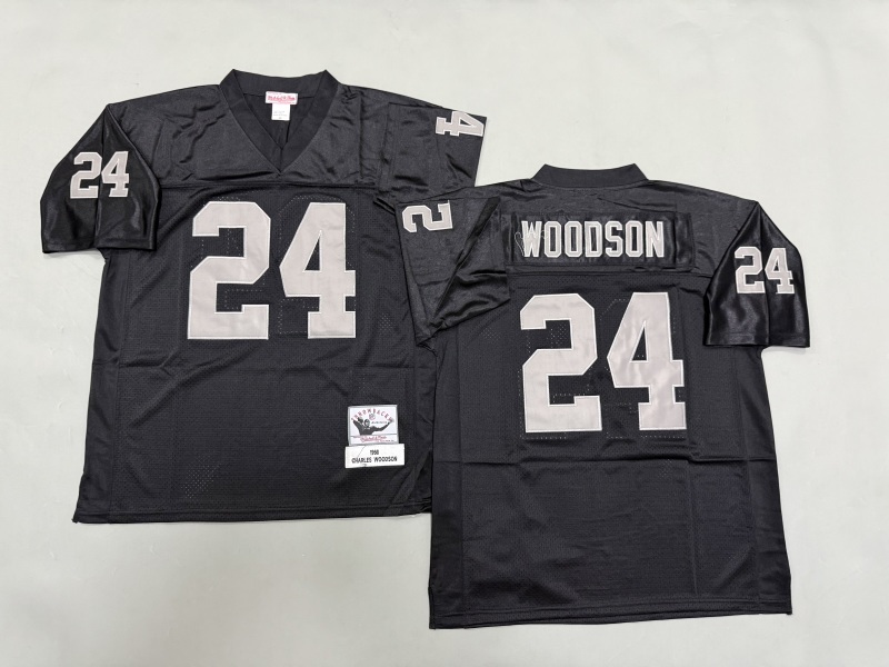 Men 2025 Nike Oakland Raiders #24 Woodson black Throwback Limited NFL Jersey style 001->oakland raiders->NFL Jersey